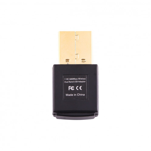 EDUP EP-AC1619 Mini USB sans fil 600Mbps 2.4G / 5.8Ghz 150M + 433M double carte réseau WiFi WiFi pour Nootbook / ordinateur portable / PC (noir) SE312B1776-09