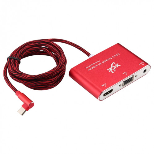 Adaptateur AV multiport USB-C / Type-C vers VGA / HDMI / Audio pour IOS et Android SH2883737-06