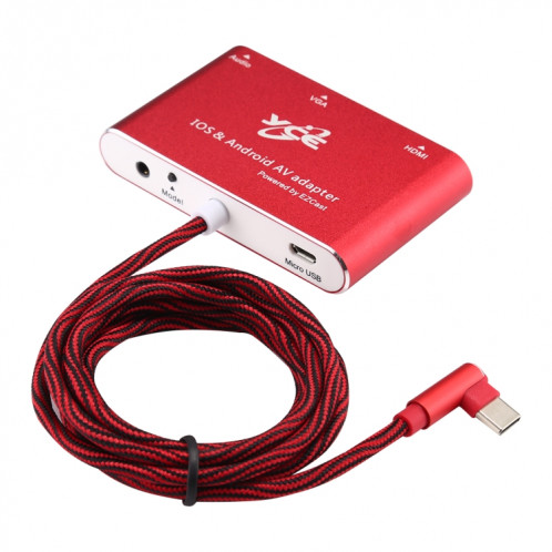Adaptateur AV multiport USB-C / Type-C vers VGA / HDMI / Audio pour IOS et Android SH2883737-06