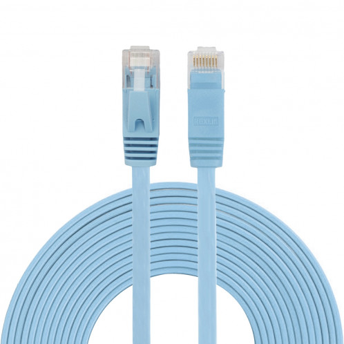 Câble réseau LAN plat Ethernet ultra-plat CAT6 5m, cordon RJ45 (bleu) S5465L796-06