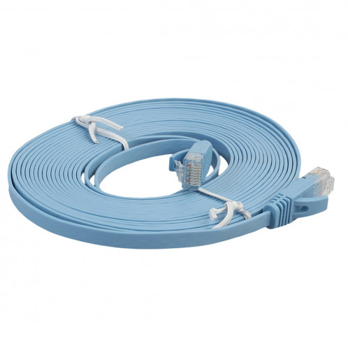 Câble réseau LAN plat Ethernet ultra-plat CAT6 5m, cordon RJ45 (bleu) S5465L796-06