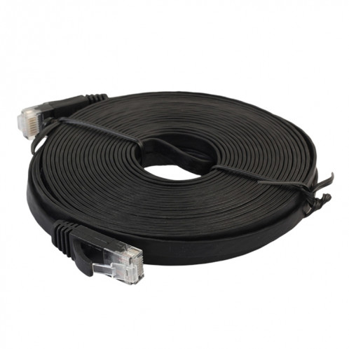 Câble réseau LAN plat Ethernet ultra-mince 15m CAT6, cordon RJ45 (noir) S1469B158-06