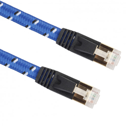 Câble de correction plat ultra plat plaqué or 10m CAT-7 10 Gigabit Ethernet pour le réseau LAN de routeur de modem, construit avec le connecteur RJ45 protégé S33642669-06