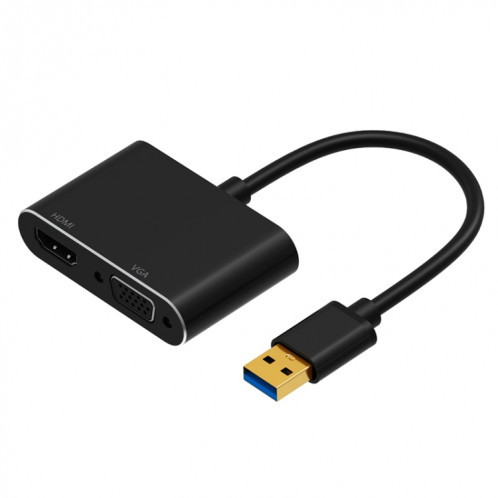 5201b 2 en 1 USB 3.0 à VGA + HDMI HD Video Converter (Noir) SH879B294-07