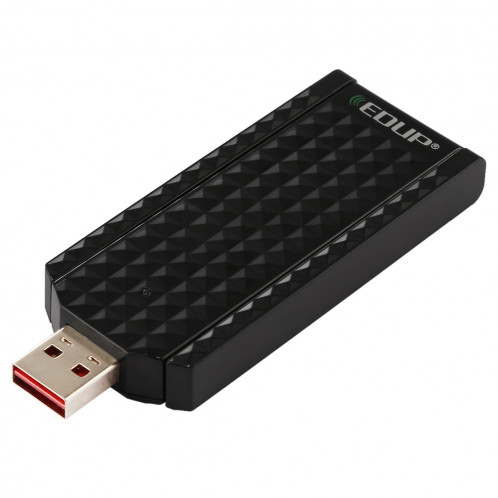 EDUP EP-AC1625 600Mbps 2.4G / 5.8GHz Double Bande 11AC USB 2.0 Adaptateur Carte réseau sans fil avec 2 antennes pour ordinateur portable / PC (Noir) SE980B408-012