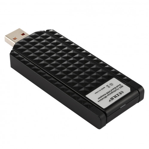 EDUP EP-AC1625 600Mbps 2.4G / 5.8GHz Double Bande 11AC USB 2.0 Adaptateur Carte réseau sans fil avec 2 antennes pour ordinateur portable / PC (Noir) SE980B408-012