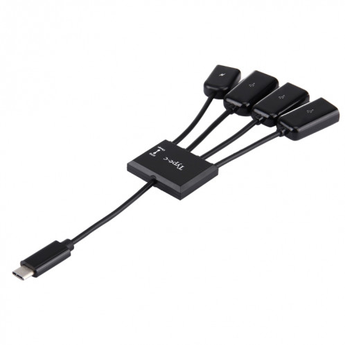 Câble USB 2.0 OTG HUB 4 ports USB-C / Type-C vers USB à 3 ports avec alimentation Micro USB SP99951449-07