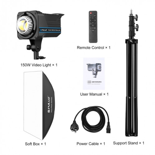 PULUZ 150W 3200K-5600K Photo studio strobe flash Light Kit avec Softbox Reflector & Trépied (Plug AU) SP11AU330-012
