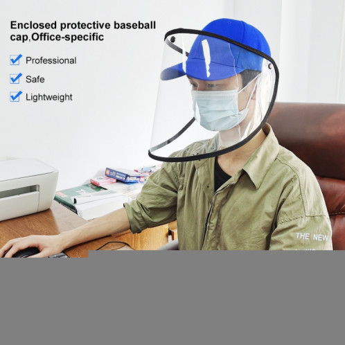 50 PCS Anti-Saliva Splash Anti-Spitting Anti-Fog Anti-Oil Protective Baseball Cap Mask Masque amovible Face Shield (Bleu) SH463L996-014