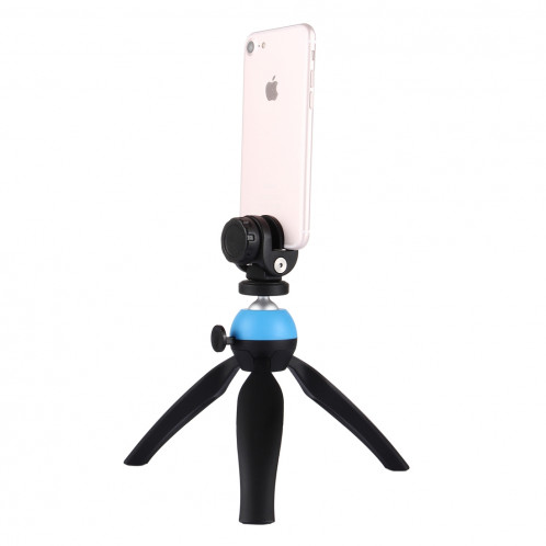 Support de trépied de poche Mini PULUZ avec rotule à 360 degrés et pince de téléphone pour téléphones intelligents (bleu) SP365L1882-013
