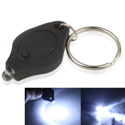 Mini lampe de poche LED, lumière blanche, fonction porte-clés, interrupteur marche / arrêt et pressostat (noir) SH025B1595-04