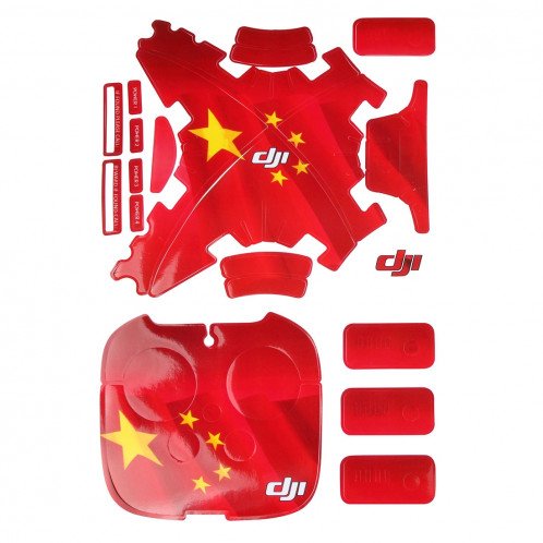 Kit drapeau chinois 4D imitation fibre de carbone PVC Résistance à l'eau Kit pour DJI Phantom 3 Quadcopter & Télécommande & Batterie SH250A1255-04