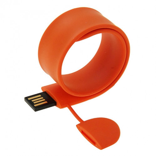 Silicone Bracelet USB Flash Disk avec mémoire de 32 Go (Orange) SS018E535-09