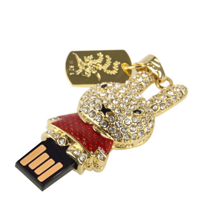 Lapin en forme de diamant bijoux USB Flash Disk (32 Go), rouge SR05RE1215-05