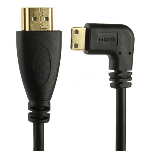 1.4 Version, Mini HDMI mâle plaqué or à un câble enroulé mâle HDMI, support 3D / Ethernet, longueur: 60cm (peut être étendu jusqu'à 2m) SH20031696-04