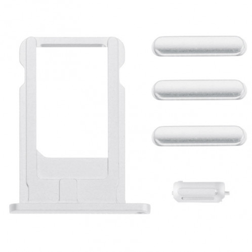 Plateau de carte et contrôle du volume Clé et verrouillage de l'écran Clé & Mute Switch Vibrator Key Kit pour iPhone 6 (Platinum) SP0190157-03