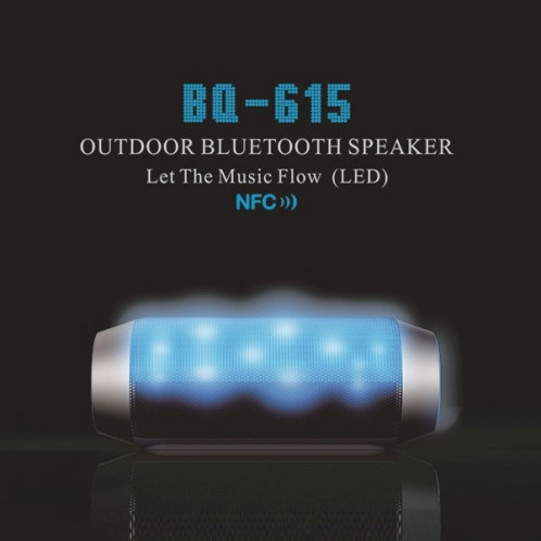 Haut-parleur portable Bluetooth AEC BQ-615 Pulse avec émission de lumière LED intégrée et micro, pour iPhone, Galaxy, Sony, Lenovo, HTC, Huawei, Google, LG, Xiaomi, autres smartphones et tous les périphériques SH203B1613-013
