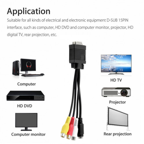 Câble Adaptateur VGA vers S-Video avec 2 câbles audio CAVVS2CA01-06