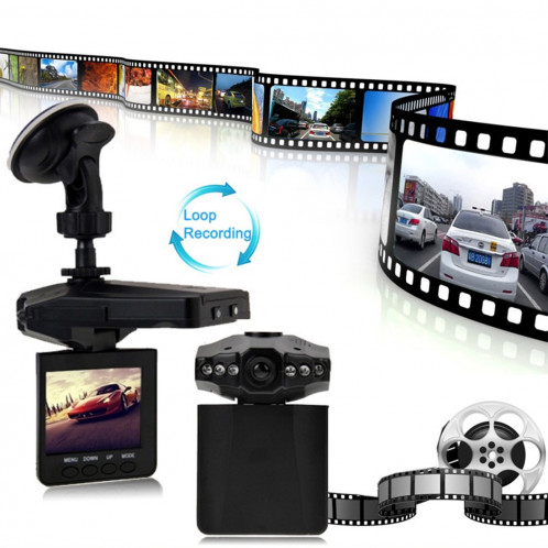 2,5 pouces écran haute définition enregistreur vidéo, 6 LED lumière, format vidéo AVI, carte SD de soutien, fonction d'enregistrement en boucle (schéma Generalplus) (noir) SH607A560-010