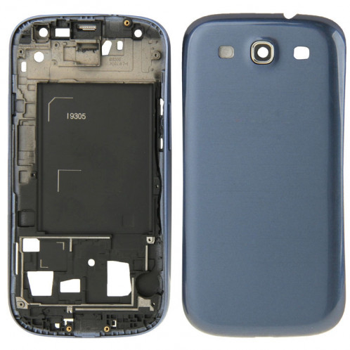 iPartsBuy pleine couverture de la plaque frontale pour Samsung Galaxy SIII LTE / i9305 (bleu) SI538L1843-07