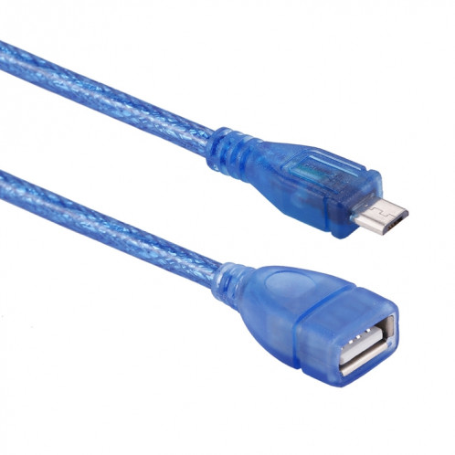 Câble adaptateur de convertisseur de 29 cm Micro USB mâle vers USB 2.0 femelle OTG, 29cm Micro USB Mâle vers USB 2.0 Femelle OTG Convertisseur Câble Adaptateur (Bleu) SHA157305-05