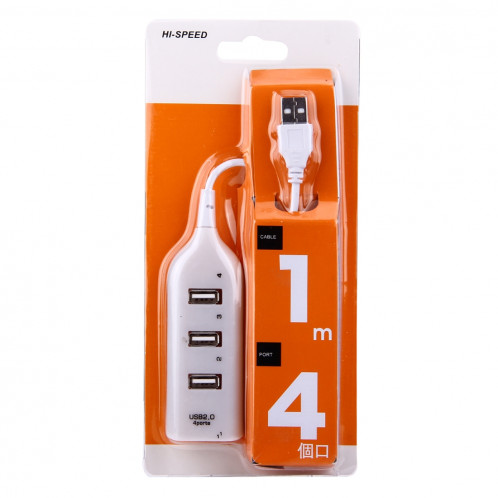 4 Ports USB 2.0 HUB, Longueur du câble: 30cm (Beige + Blanc) S4034W769-07