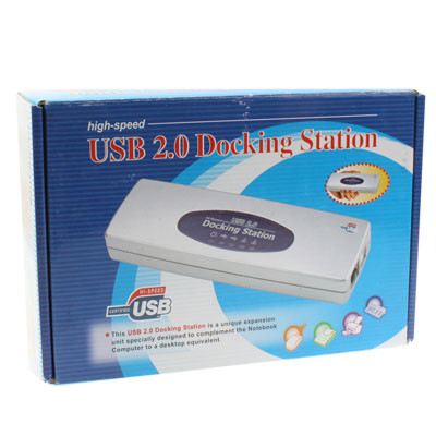 Station d'accueil Hi-Speed ​​USB 2.0 avec 8 ports (2xUSB 2.0 + souris PS2 + clavier PS2 + RS232 + DB25 + LAN + Upstream), Argent SH091S246-010