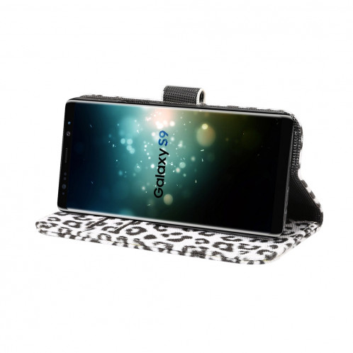 Pour Samsung Galaxy S9 Leopard Motif PU + PC Horizontal Housse en cuir avec porte-cartes & Slots & Portefeuille (Blanc) SF507W684-08