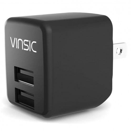 Vinsic 12W 5V 2.4A Sortie Double USB Chargeur Murale USB Chargeur Adaptateur, Pour iPhone 5 / 5s / 5c, iPad, Galaxy, Android et Périphériques USB SV3943648-06
