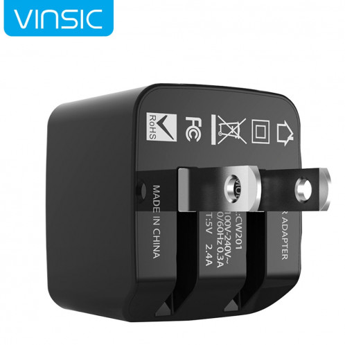 Vinsic 12W 5V 2.4A Sortie Double USB Chargeur Murale USB Chargeur Adaptateur, Pour iPhone 5 / 5s / 5c, iPad, Galaxy, Android et Périphériques USB SV3943648-06