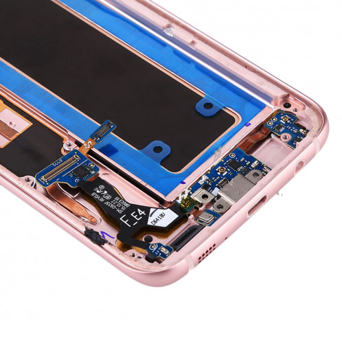 iPartsAcheter pour Samsung Galaxy S7 Edge / G935F Écran LCD d'origine + écran tactile avec cadre et port de charge Bouton de carte et de volume et bouton d'alimentation (rose) SI67FL599-06