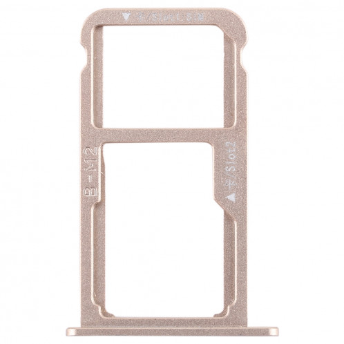 Bac Carte SIM + Bac Carte SIM / Carte Micro SD pour Huawei G9 Plus (Gold) SH488J167-06