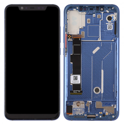 Ecran LCD et numériseur Assemblage complet avec cadre et touches latérales pour Xiaomi Mi 8 (bleu) SH226L1016-06