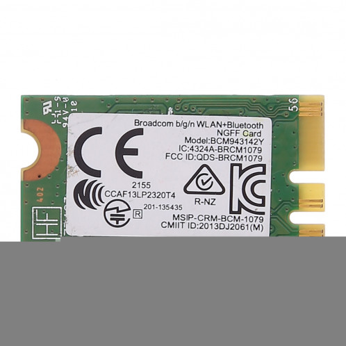 BCM943142Y M.2 NGFF Carte réseau Bluetooth 4.0 sans fil 150Mbps 802.11b / g / n SH8556919-04
