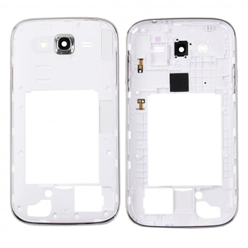iPartsAcheter pour Samsung Galaxy Grand Neo Plus / i9060i Moyen Cadre Lunette / Plaque Arrière Boîtier Caméra Lens Panel (Blanc) SI076W1303-06