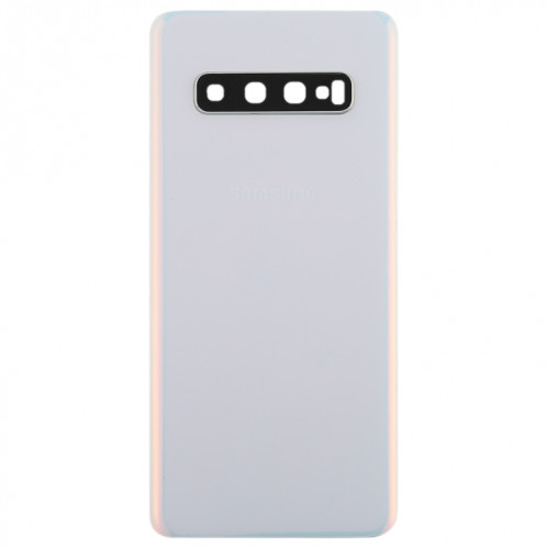 Coque arrière de batterie pour Galaxy S10 avec objectif d'appareil photo (blanc) SH72WL469-06