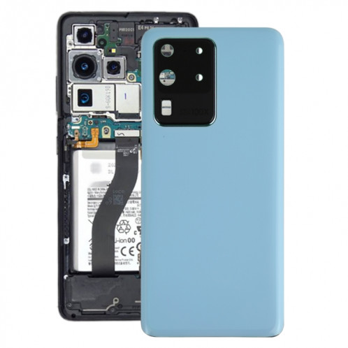 Coque arrière de batterie pour Samsung Galaxy S20 Ultra avec cache d'objectif d'appareil photo (bleu) SH77LL932-06
