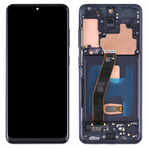Écran LCD Super AMOLED d'origine et ensemble complet de numériseur avec cadre pour Samsung Galaxy S20 5G SM-G981B (noir) SH110B571-05