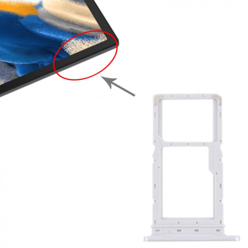 Bac de carte SIM + plateau de carte SIM / plateau de carte micro SD pour Samsung Galaxy Tab A8 10.5 2021 SM-X200 / X205 (blanc) SH340W789-04