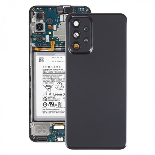 Pour Samsung Galaxy A23 5G SM-A236A Couvercle arrière de batterie d'origine avec couvercle d'objectif d'appareil photo (noir) SH92BL324-06