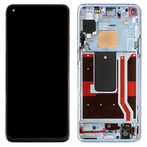 Pour OnePlus 8T (5G) KB2001 KB2000 KB2003 Assemblage complet du numériseur avec cadre OEM Écran LCD (Bleu) SH273L1825-06