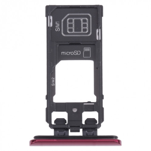 Plateau de carte SIM + plateau de carte SIM / plateau de carte micro SD pour Sony Xperia 5 (rouge) SH479R798-04