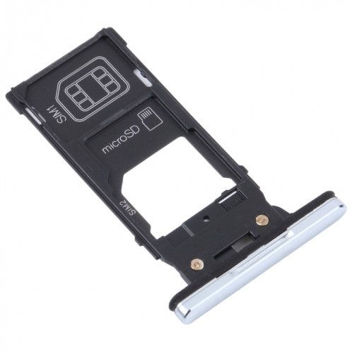 Pour Sony Xperia XZ2 Premium Plateau de carte SIM d'origine + Plateau de carte SIM / Micro SD (Argent) SH068S285-04