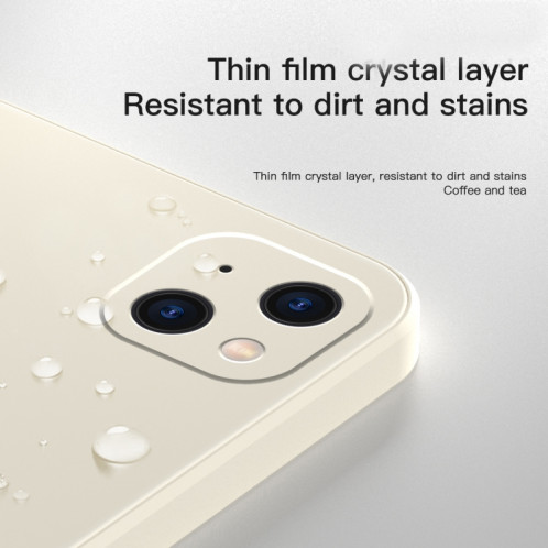 Couleur solide CUBE Doublure de silicone liquide Disquette de silicone liquide pour iPhone 13 (blanc) SH303A1934-08
