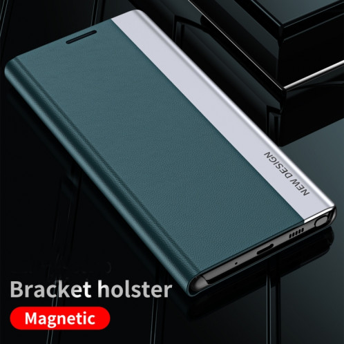 Étui en cuir à bascule horizontal ultra-mince ultra-mince de latérale avec support pour iPhone 13 (vert) SH403E531-05