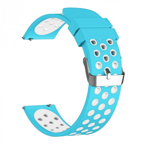 Pour Fossil Gen 5 Carlyle / Julianna / Garrett / Carlyle HR Bracelet de montre en silicone bicolore (bleu lac) SH101G1426-06