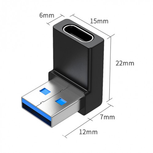 1 pièces ENKAY convertisseur adaptateur USB 3.0 mâle à type-c femelle à Angle droit de 90 degrés SE56011665-07