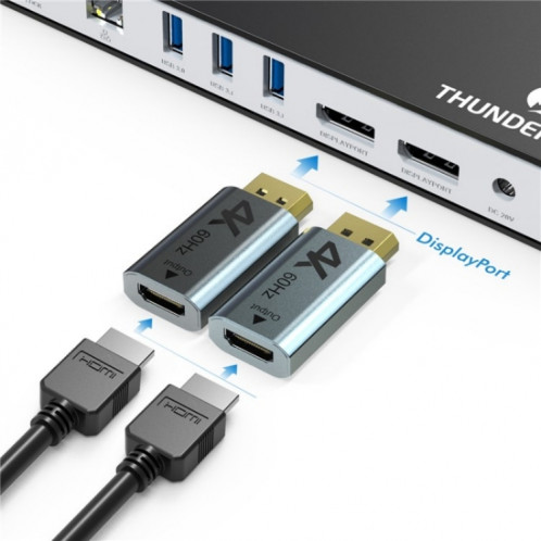 WAVLINK UTD21H 11 en 1 4K double DisplayPort Hub convertisseur Thunderbolt 3 Station d'accueil, prise: prise ue SW750355-07