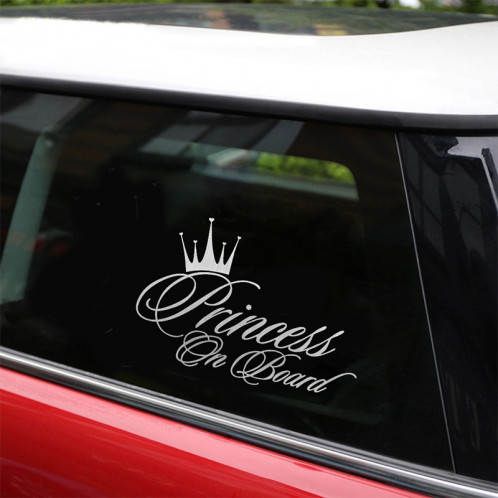 Autocollant réfléchissant de voiture de vinyle de laser de motif de bébé de princesse Princesse, taille: 16.5x10.9cm (Argent) SH201B1204-05