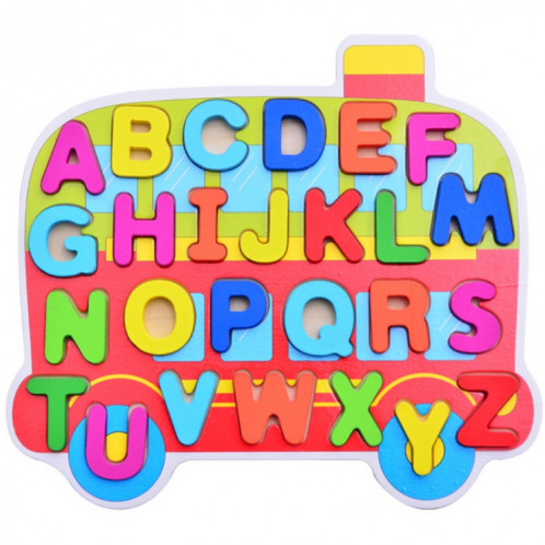 Enfants Puzzle Jouets Pépinière Dessin Animé Main Grab Board En Bois Contreplaqué Jigsaw Puzzle pour Enfants Numérique Alphabet Cognition (Lettre) SH901B314-06